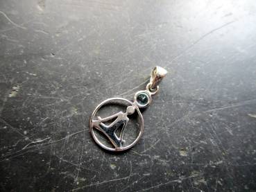 Anhänger, Sterlingsilber, Buddha, Aquamarin, Buddha Anhänger, filigran, Silber, Esoterik