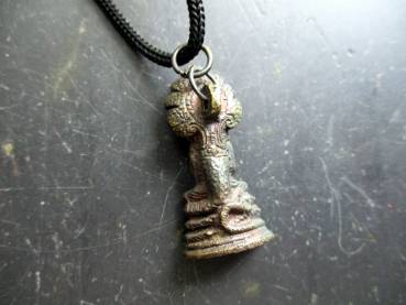 Preview: Kette, Baumwollband, Buddha, Messing, geschwärzt, Meditation