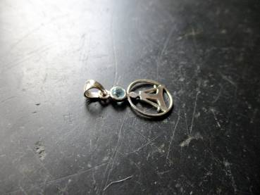 Anhänger, Sterlingsilber, Buddha, Aquamarin, Buddha Anhänger, filigran, Silber, Esoterik