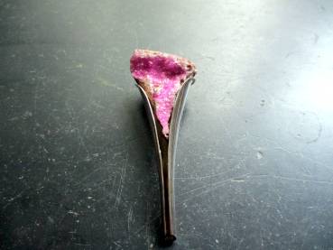 Anhänger, Sterlingsilber, Kobalt Calcit, rosa, natur, Tube, groß, Schmuck