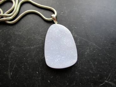 Preview: Anhänger, Chalcedon, Druse, Druzy, Sterlingsilber, hellblau, Schmuck, Unisex
