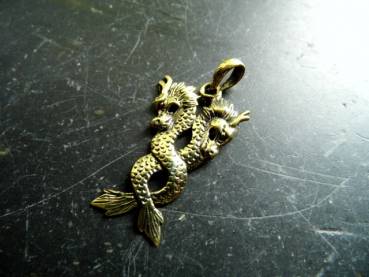 Preview: Anhänger, Drache, Bronze, goldfarben, Märchen, Schatz