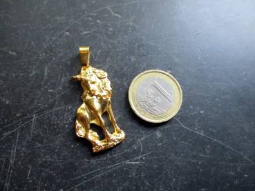Preview: Anhänger, Einhorn, Sterlingsilber, vergoldet, Feenreich, Symbol, Märchen