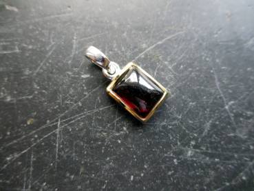 Preview: Anhänger, Sterlingsilber, teilweise vergoldet, Granat, rot, Schmuck, Frauen