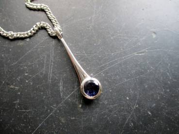 Preview: Anhänger, Iolith, Sterlingsilber, facettiert, Stab, Schmuck, Frauen