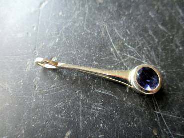 Anhänger, Iolith, Sterlingsilber, facettiert, Stab, Schmuck, Frauen