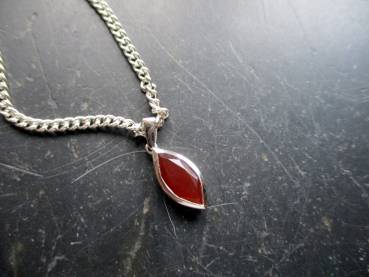 Preview: Anhänger, Karneol, Sterlingsilber, orange, Raute, facettiert, Schmuck, Frauen, Mädchen