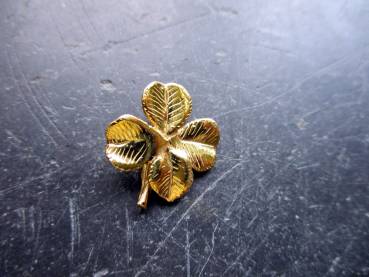 Kleeblatt, Blatt, Sterlingsilber, vergoldet, Glücksbringer