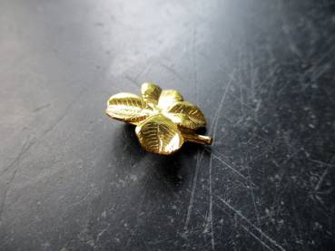 Preview: Kleeblatt, Blatt, Sterlingsilber, vergoldet, Glücksbringer