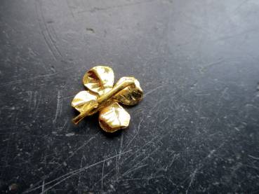 Kleeblatt, Blatt, Sterlingsilber, vergoldet, Glücksbringer
