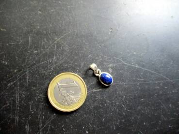 Anhänger, Sterlingsilber, Lapislazuli, blau, rund, Schmuck, Unisex, Silber