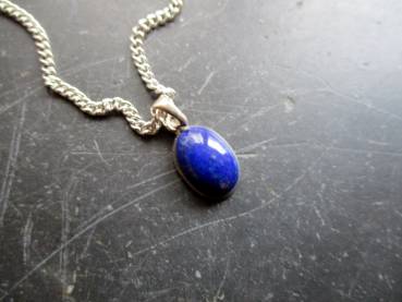 Anhänger, Lapislazuli, Lapis, blau, Sterlingsilber, oval, Schmuck
