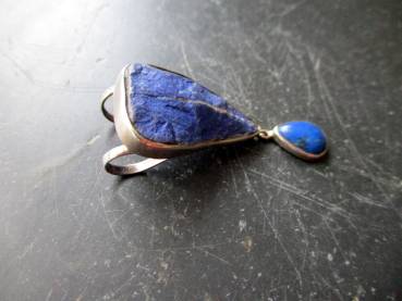 Lapislazuli Anhänger, Silber, Anhänger, Lapislazuli, Lapis, blau, 2 Steine