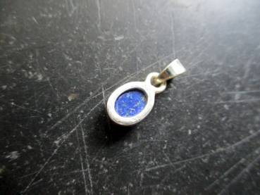 Anhänger, Sterlingsilber, Lapislazuli, blau, rund, Schmuck, Unisex, Silber