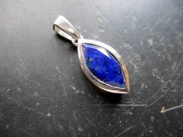 Anhänger, Sterlingsilber, Lapislazuli, blau, rund, Schmuck, Unisex, Silber