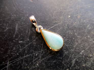 Preview: Anhänger, Silber, Larimar, Sterlingsilber, teilweise vergoldet, blau, Schmuck, new age