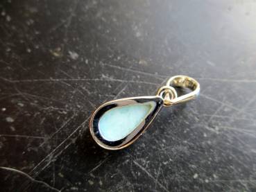Preview: Anhänger, Silber, Larimar, Sterlingsilber, teilweise vergoldet, blau, Schmuck, new age