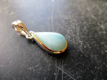 Preview: Anhänger, Silber, Larimar, Sterlingsilber, teilweise vergoldet, blau, Schmuck, new age