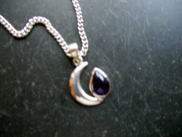 Preview: Anhänger, Sterlingsilber, Mond, Amethyst, lila, Symbol, Schmuck, Unisex