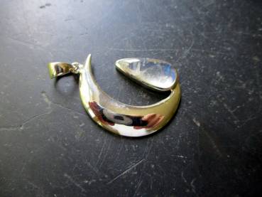 Preview: Anhänger, Mond, Silber, Mondstein, Sterlingsilber, weiß, groß, Esoterik