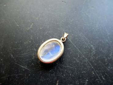 Preview: Anhänger, Sterlingsilber, Mondstein, mittel, oval, weiß, schimmernd, Schmuck, Frauen, Mädchen
