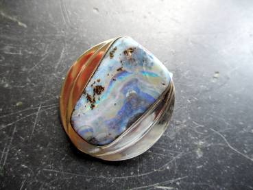 Preview: Anhänger, Sterlingsilber, Opal, irisierend, Opalanhänger, Schmuck, Anhänger XXL