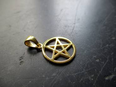 Anhänger, Pentagramm, Sterlingsilber, vergoldet, Wicca, Schamane, Schutz