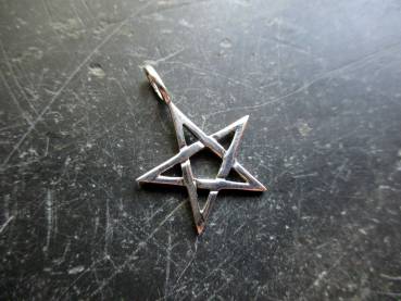 Anhänger, Sterlingsilber, Pentagramm, klein, Amulett, Schutz, Wicca, Schamane, Hausaltar