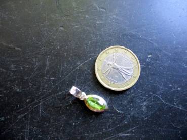 Preview: Anhänger, Sterlingsilber, Peridot, grün, Navette, facettiert, Schmuck, Unisex, Silber