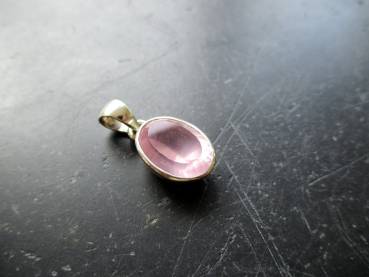 Preview: Anhänger, Rosenquarz, facettiert, Sterlingsilber,  Silber, rosa, Schmuck