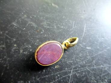 Anhänger, Gold, 585, Rubin, Sternrubin, rot, oval, Schmuck, Frauen