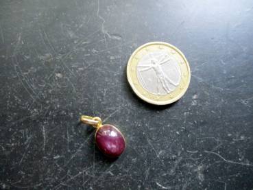 Anhänger, Gold, 585, Rubin, Sternrubin, rot, oval, Schmuck, Frauen