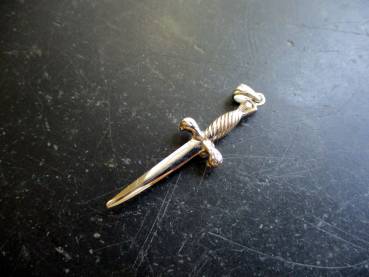 Anhänger, Schwert, Citrin, facettiertt, Sterlingsilber, Hausaltar, Mut