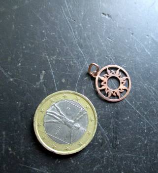 Preview: Anhänger, Sonne, klein, Sterlingsilber, rose vergoldet, Schmuck, Frauen, Mädchen