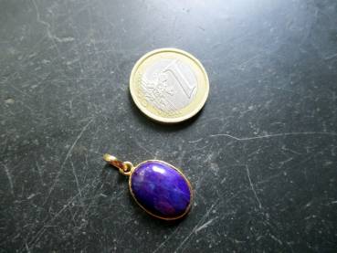 Anhänger, Gold, 750, Sugelith, lila, oval, Schmuck, Frauen
