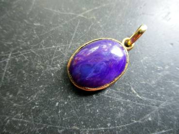 Preview: Anhänger, Gold, 750, Sugelith, lila, oval, Schmuck, Frauen