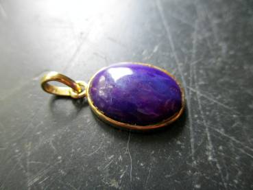 Anhänger, Gold, 750, Sugelith, lila, oval, Schmuck, Frauen