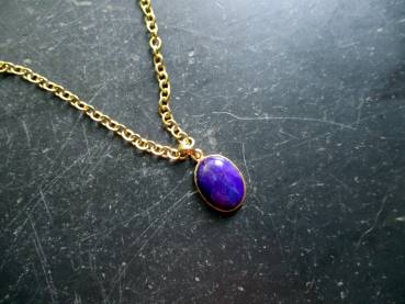 Preview: Anhänger, Gold, 750, Sugelith, lila, oval, Schmuck, Frauen