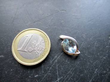 Preview: Anhänger, Sterlingsilber, Topas, blau facettiert, zierlich, Schmuck, Frauen