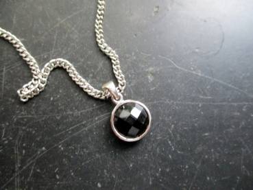 Preview: Anhänger, Sterlingsilber,Turmalin, facettiert, schwarz, Schmuck, Frauen