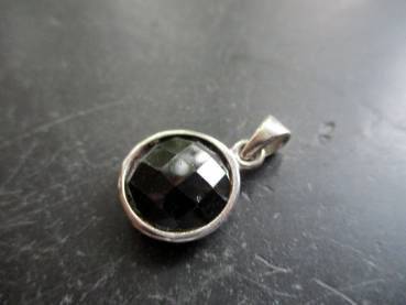 Anhänger, Sterlingsilber,Turmalin, facettiert, schwarz, Schmuck, Frauen