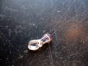 Preview: Anhänger, Sterlingsilber, Turmalin, rosa, facettiert, teilweise vergoldet, Schmuck, Frauen