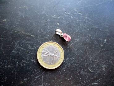 Anhänger, Sterlingsilber, Turmalin, rosa, facettiert, teilweise vergoldet, Schmuck, Frauen