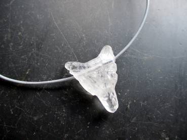 Preview: Anhänger, Kette, Lederband, Wolf, Bergkristall, Krafttier, Schmuck, Unisex