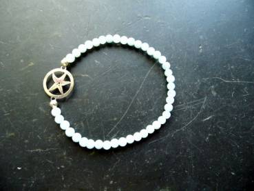 Preview: Armband, Aquamarin, Seestern, Sterlingsilber, hellgrün, Symbolarmband