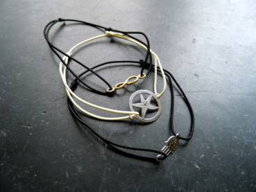 Armband, Symbol Armband, Hand von Fatima, Sterlingsilber, Gummi, verstellbar