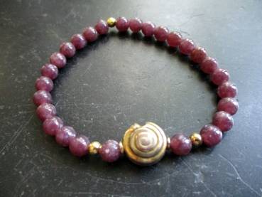 Armband, Symbol Armband, Amethyst, lila, Schnecke, Kupfer, vergoldet, Schmuck, Frauen