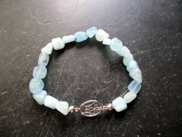 Preview: Armband, Symbolarmband, Aquamarin,  blau, Traumfänger, Sterlingsilber, Schmuck, Unisex