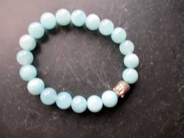 Preview: Armband, Aquamarin  Metall, Buddha Kopf, Schmuck, Unisex, Männer