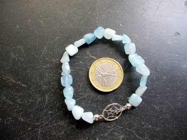 Armband, Symbolarmband, Aquamarin,  blau, Traumfänger, Sterlingsilber, Schmuck, Unisex